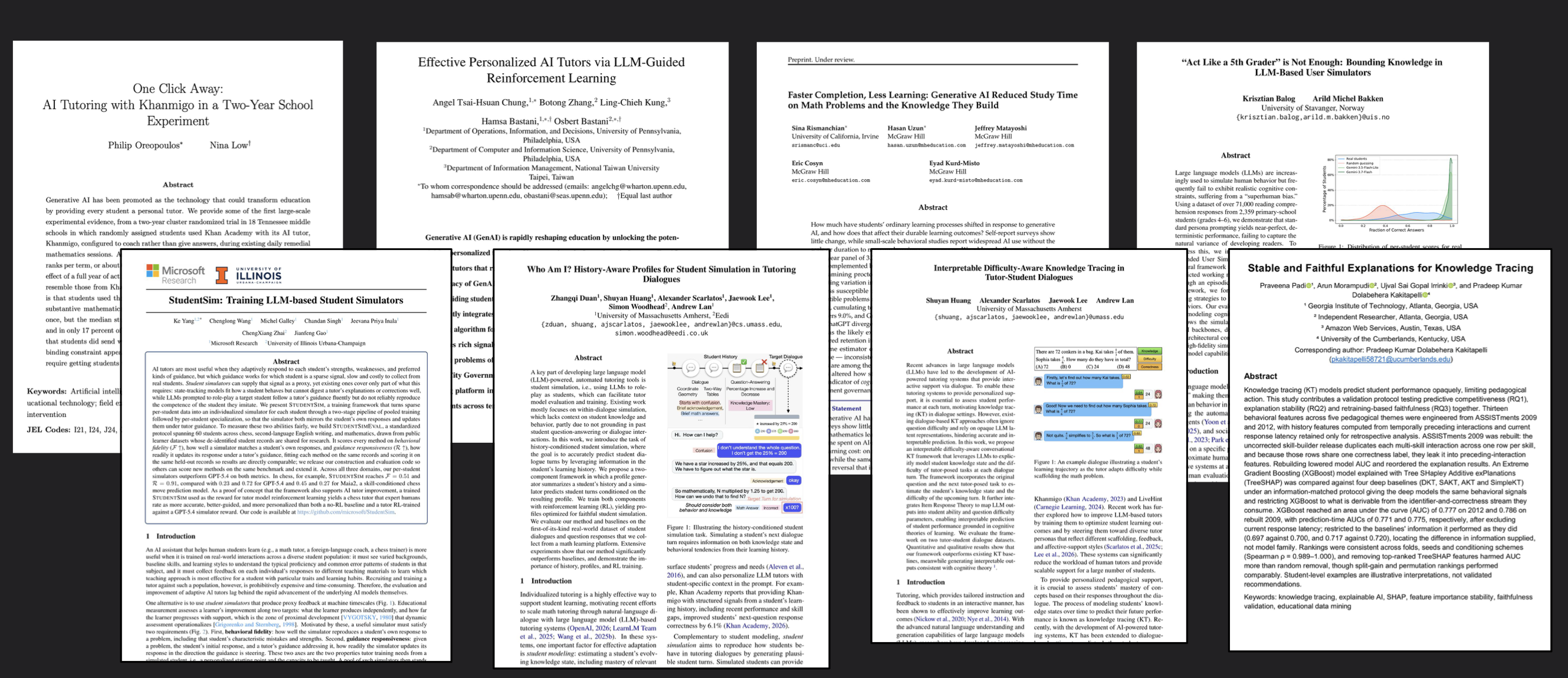 First pages of papers discussed at the October 2026 meetup.