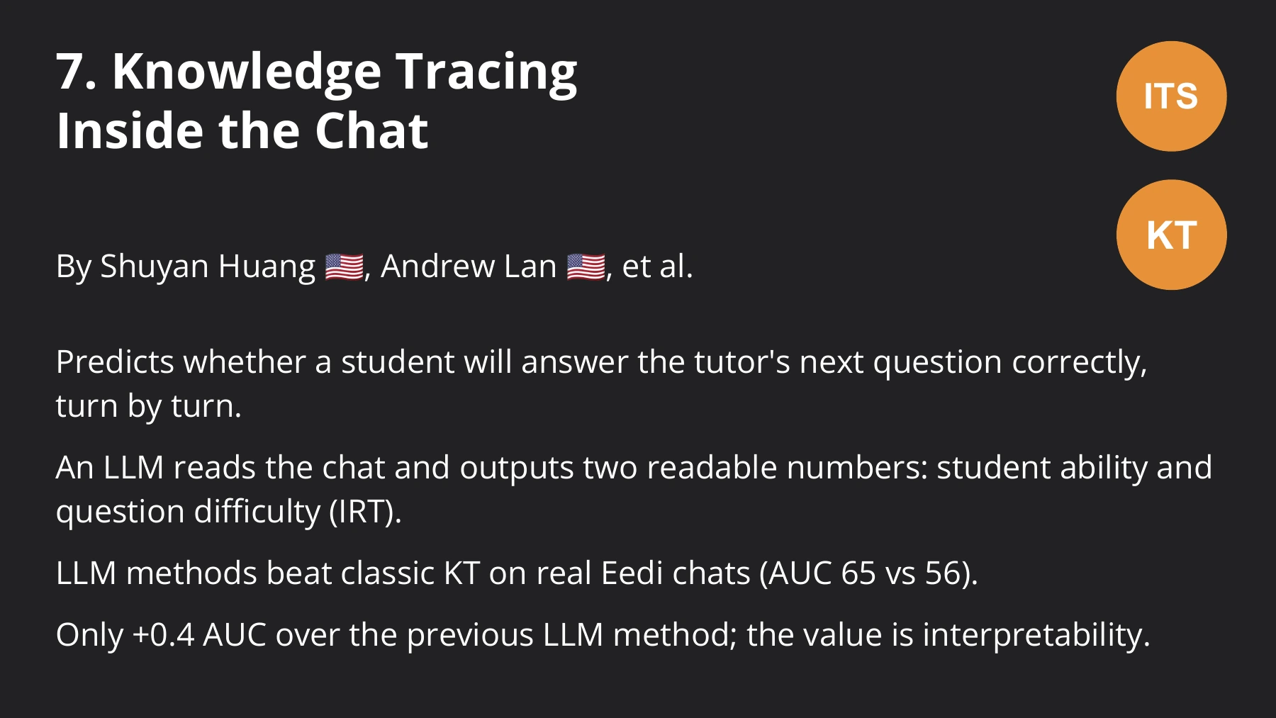 An LLM estimates ability and difficulty; item response theory connects them to the probability of a correct answer.
